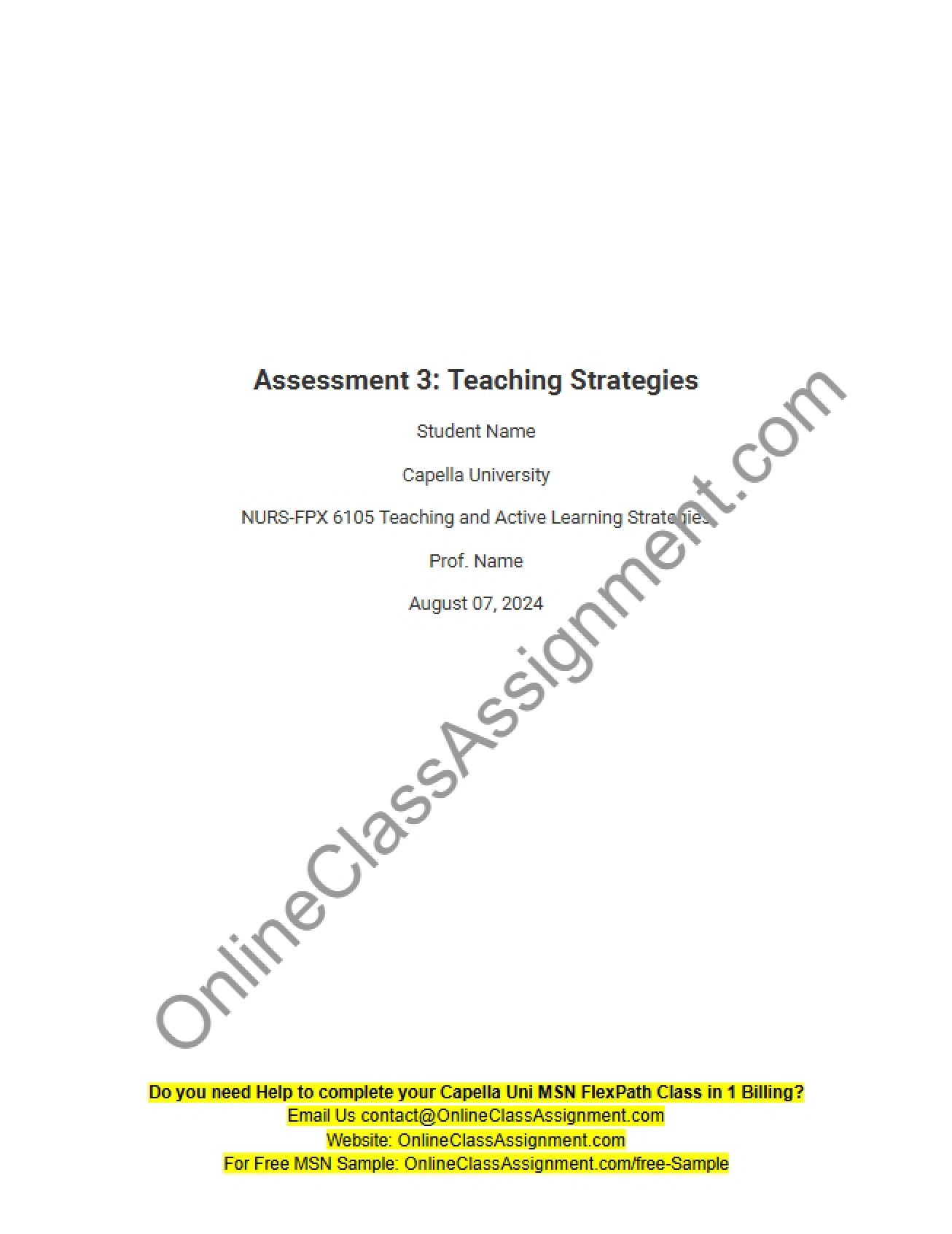 Teaching Strategy Analysis for Assessment 3