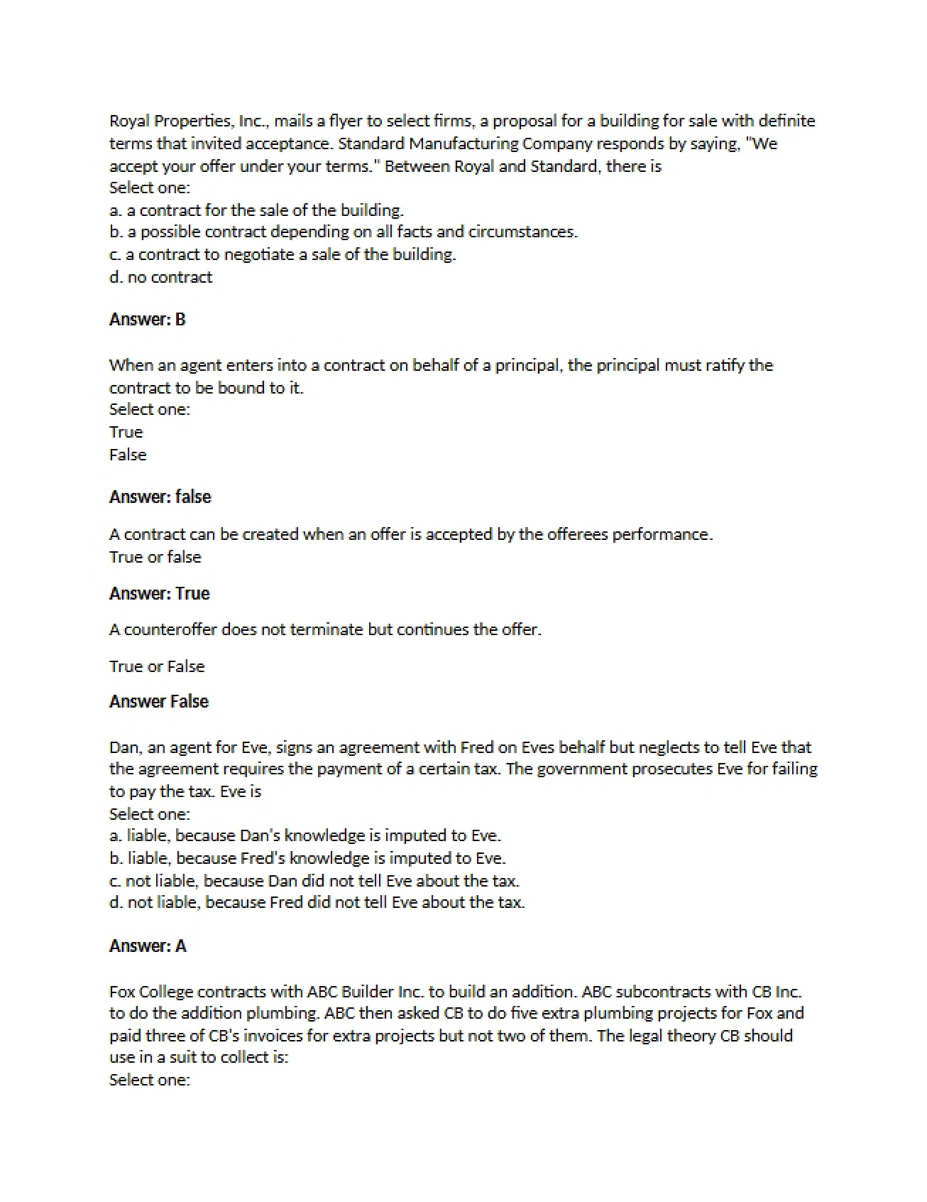 Business Examination