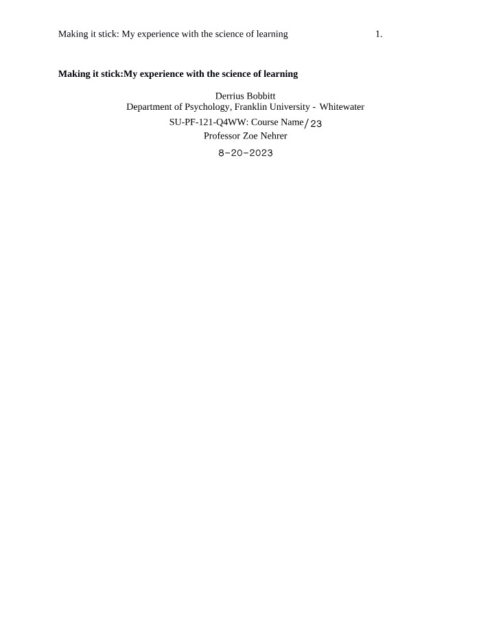 Science of Learning Strategies