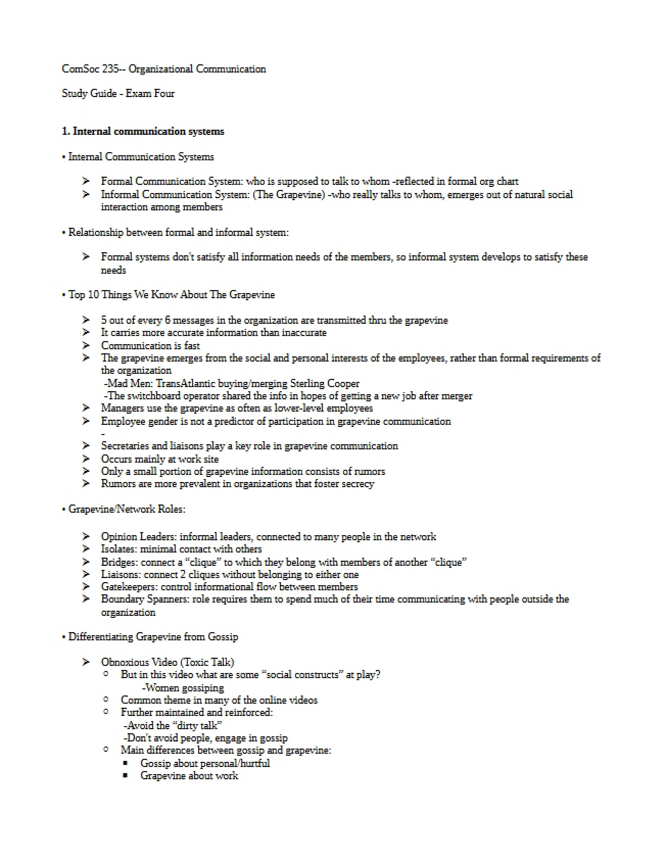 Systems for Internal Communication