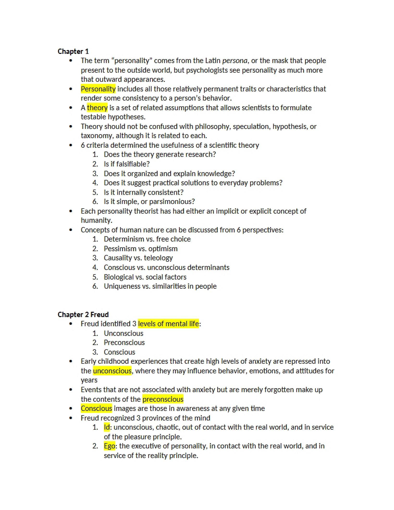 Personality Psychology Chapter 1