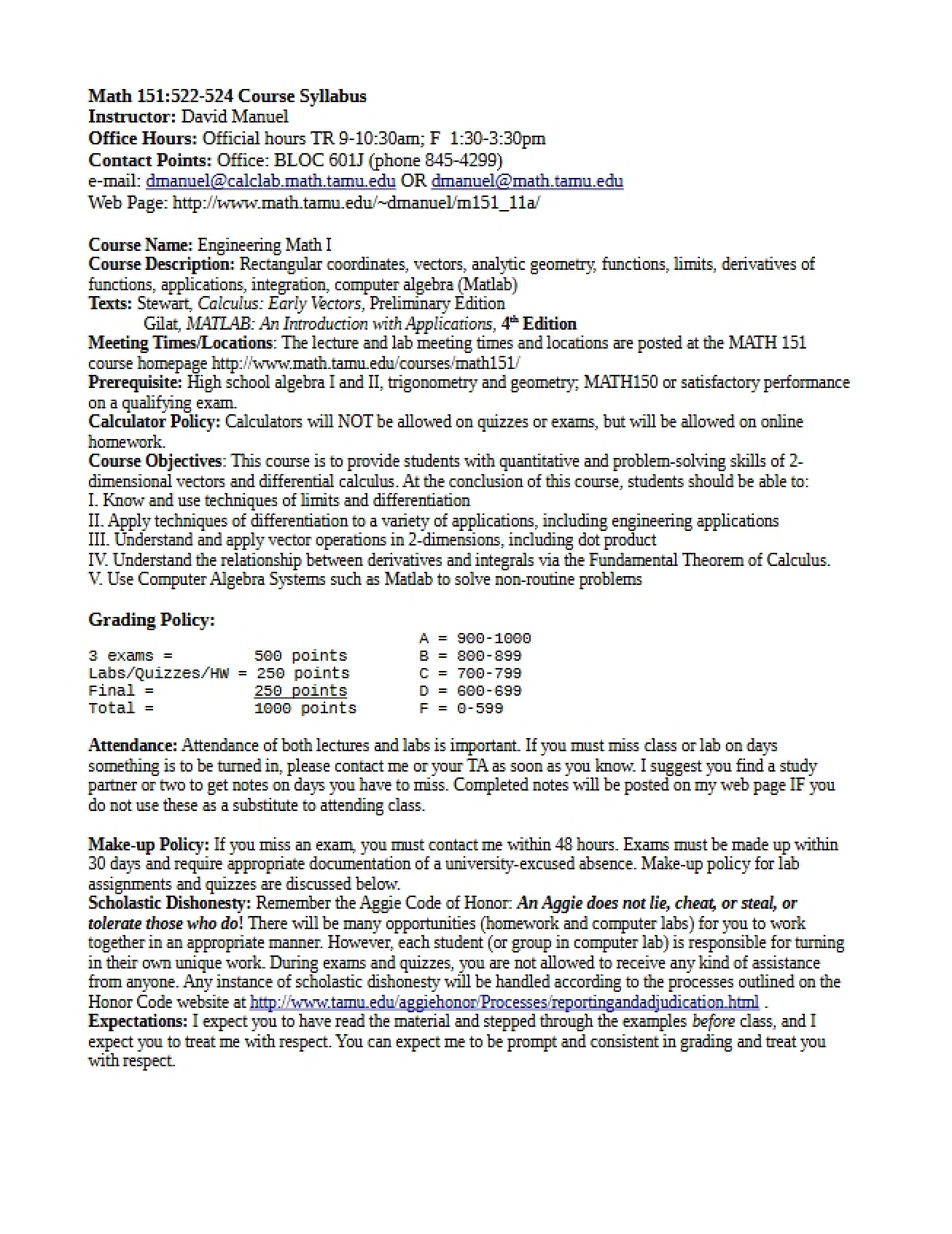 Syllabus Information (Version 5)