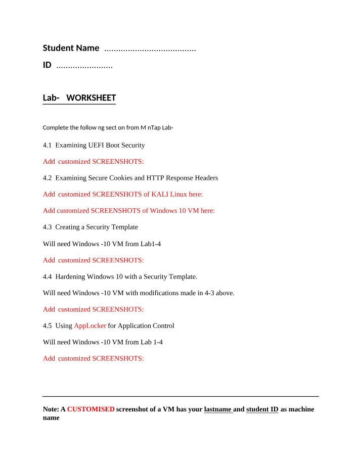 Worksheet for Lab 4