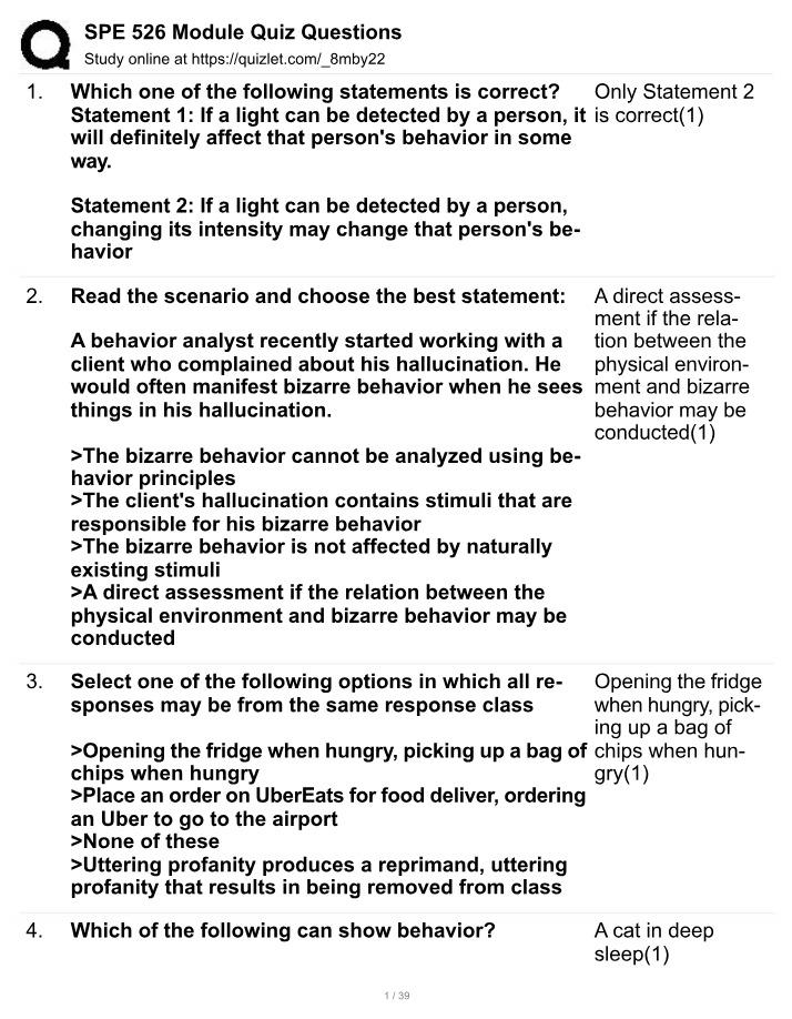 Module Quiz Questions