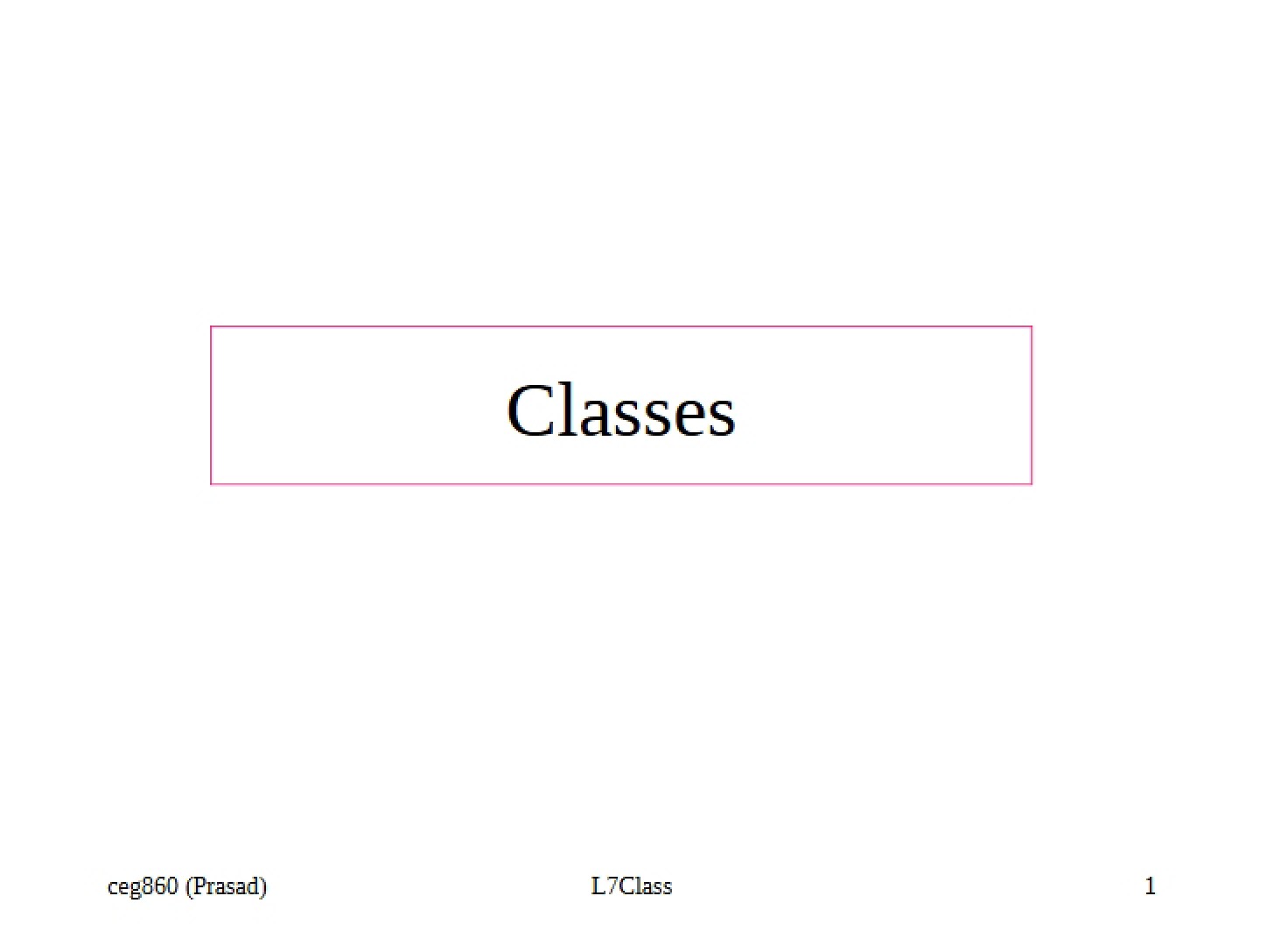 Class Structures