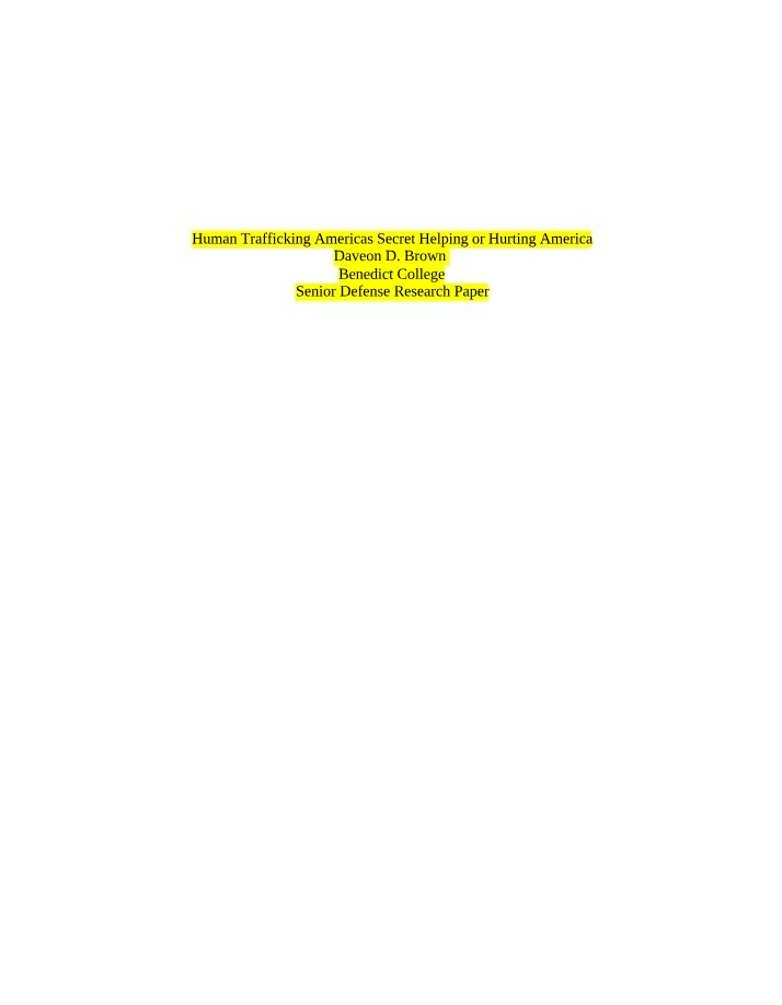 Senior Research Paper Defense