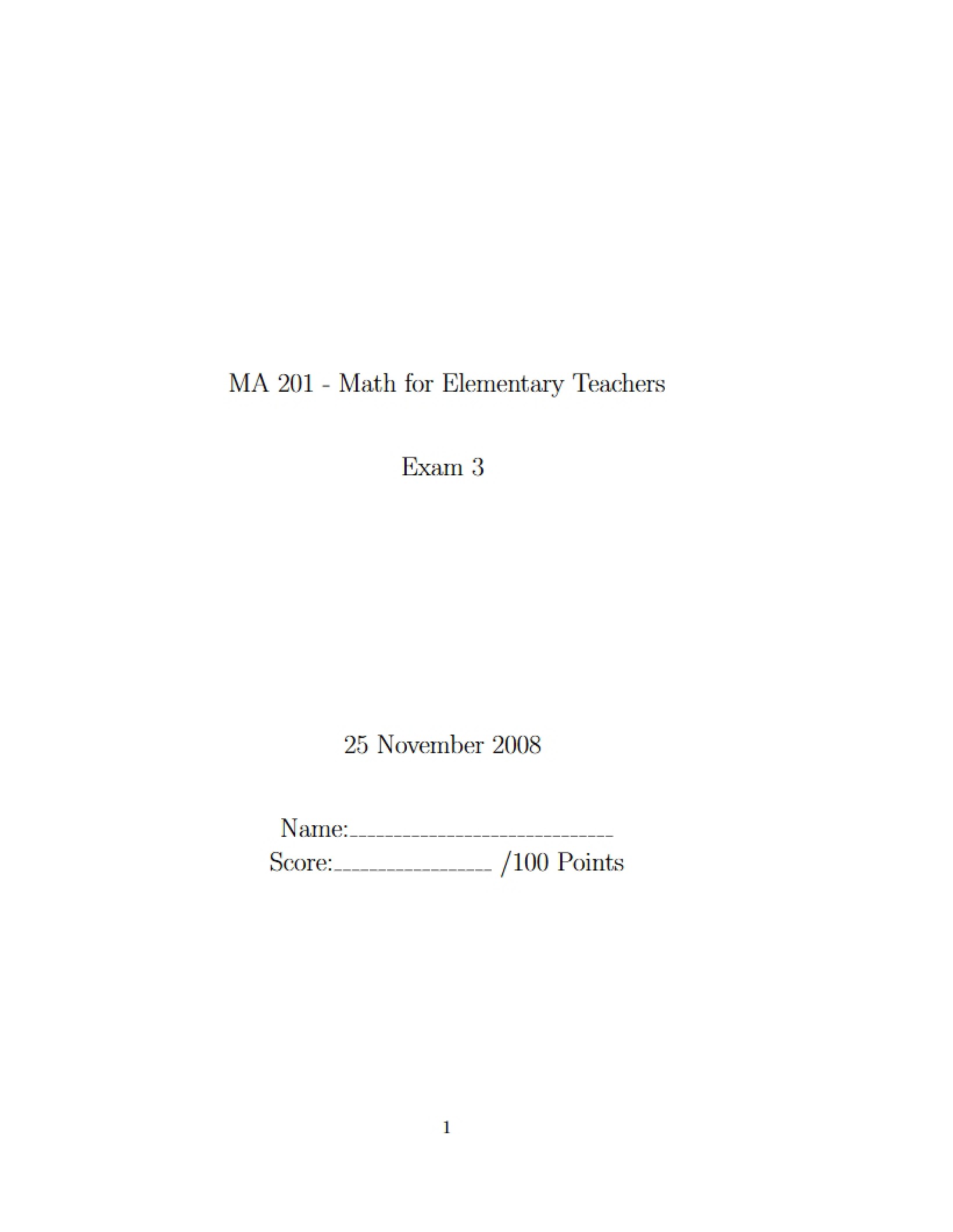 MA 201 Third Exam