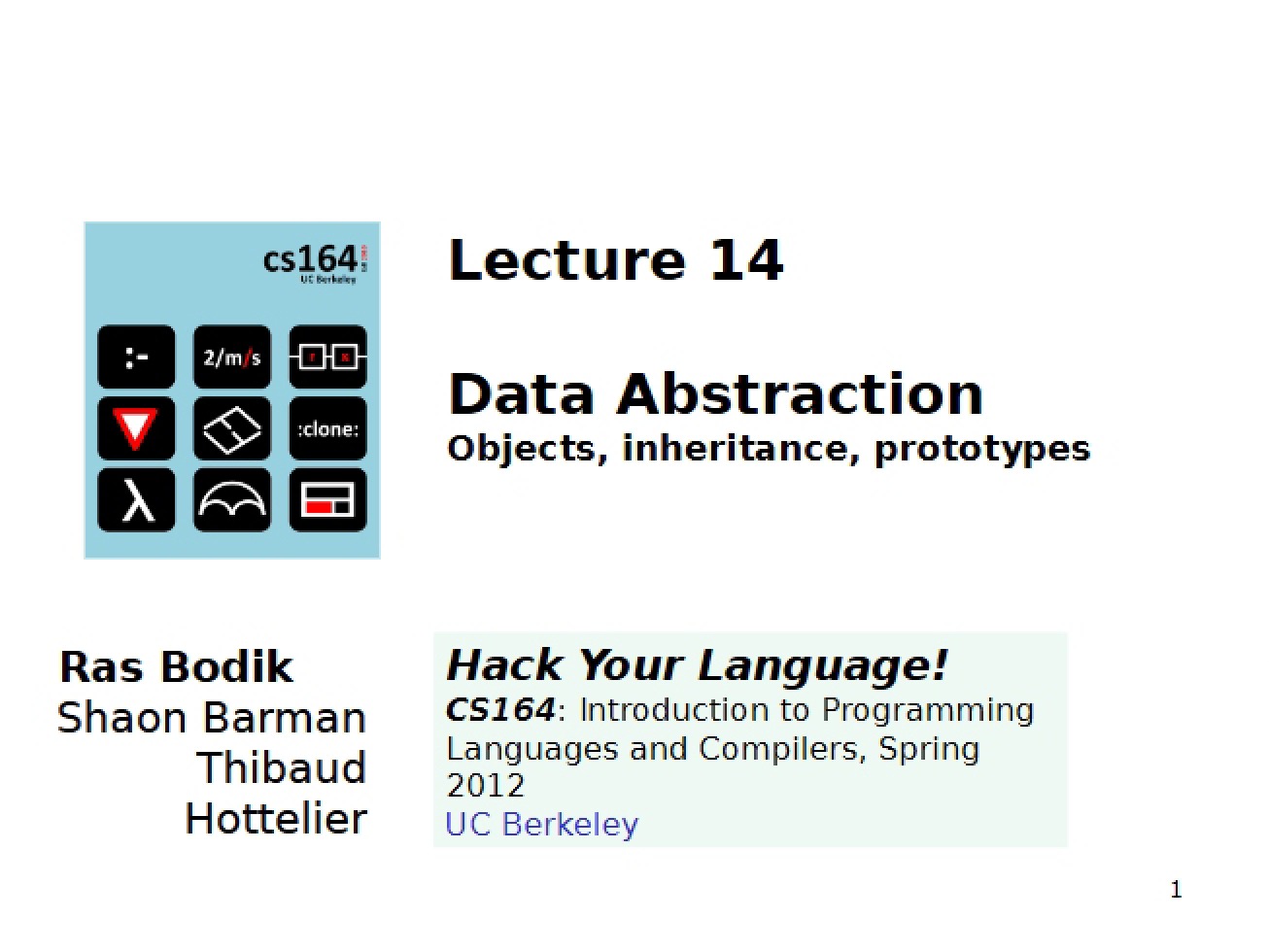 Notes from Programming Languages Lecture