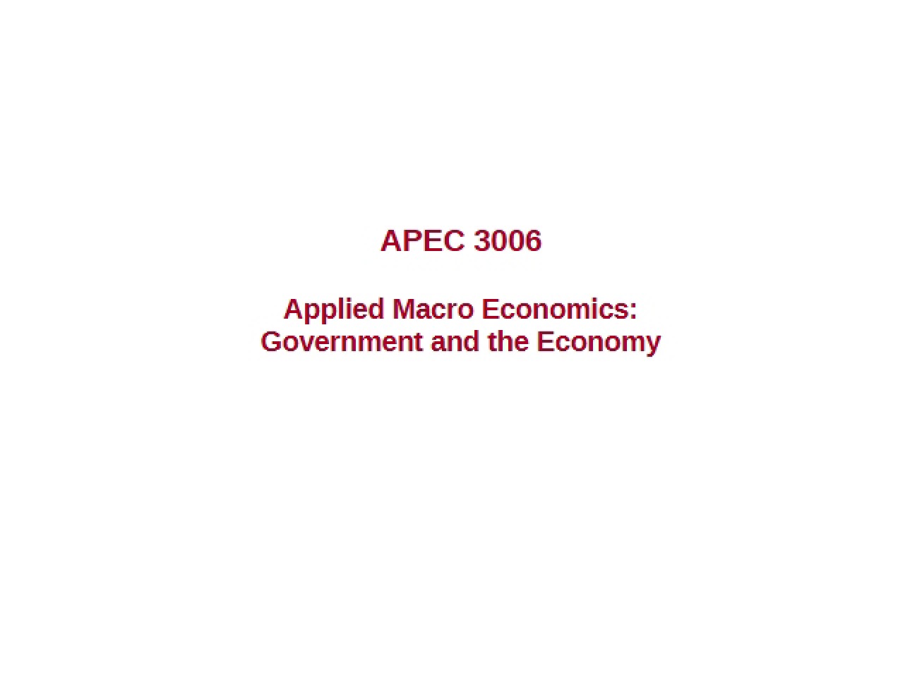 Macroeconomics Lecture 8