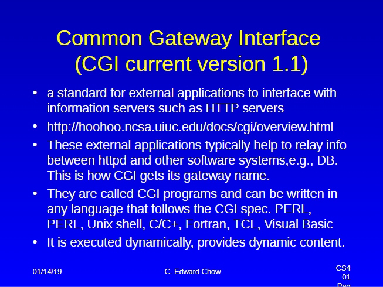 Introduction to the Common Gateway Interface (CGI)