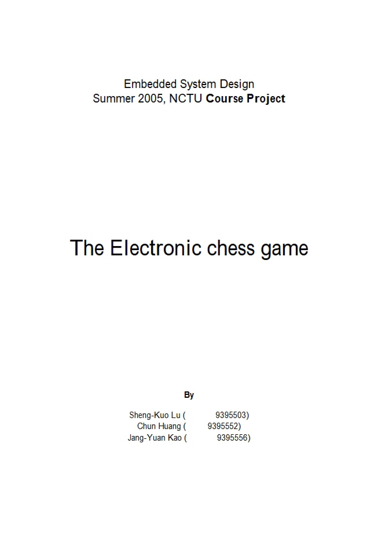 Chess Game (Electronic)