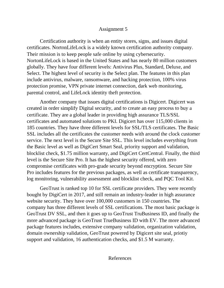 MISY 5350 Assignment 5 Copy 2