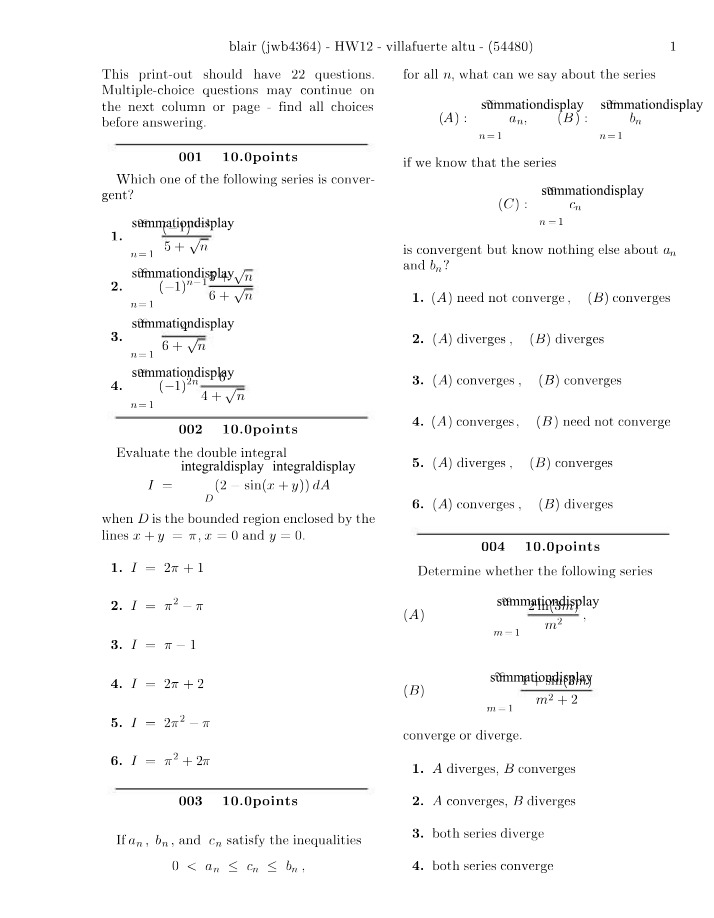 Homework 12 Problems