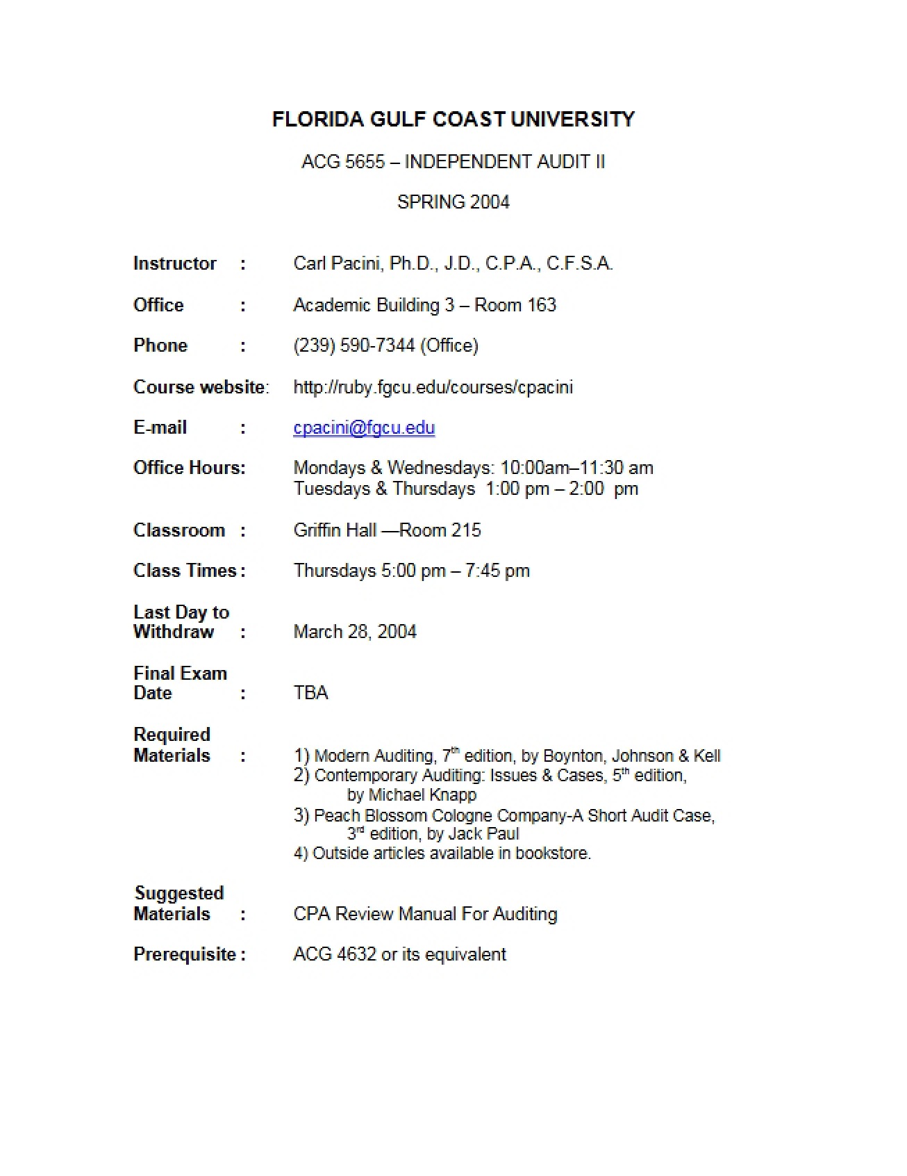 Syllabus for Independent Audit II v2