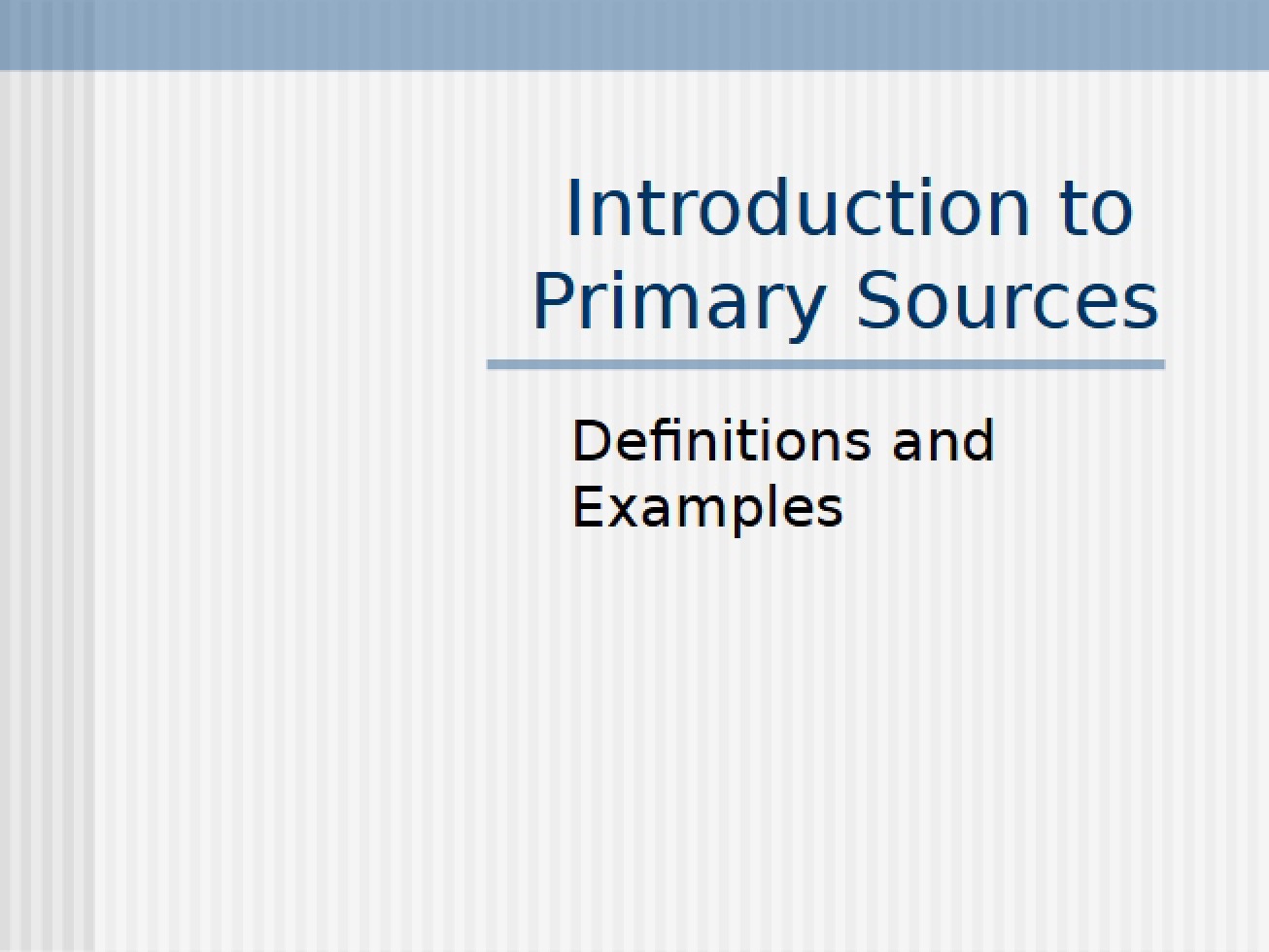 Primary Source Introduction
