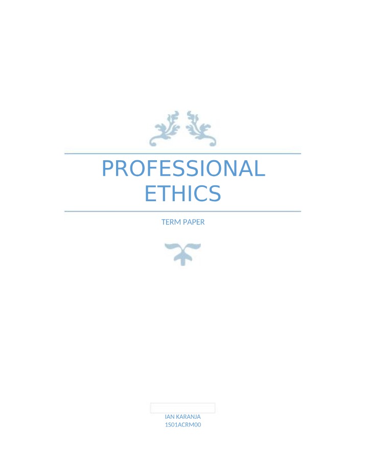Term Paper on Professional Ethics