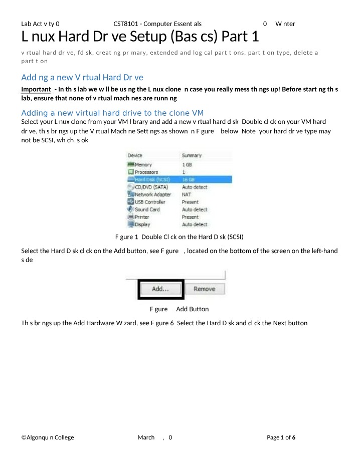 Part 1 - Linux Hard Drive Setup (Basics)