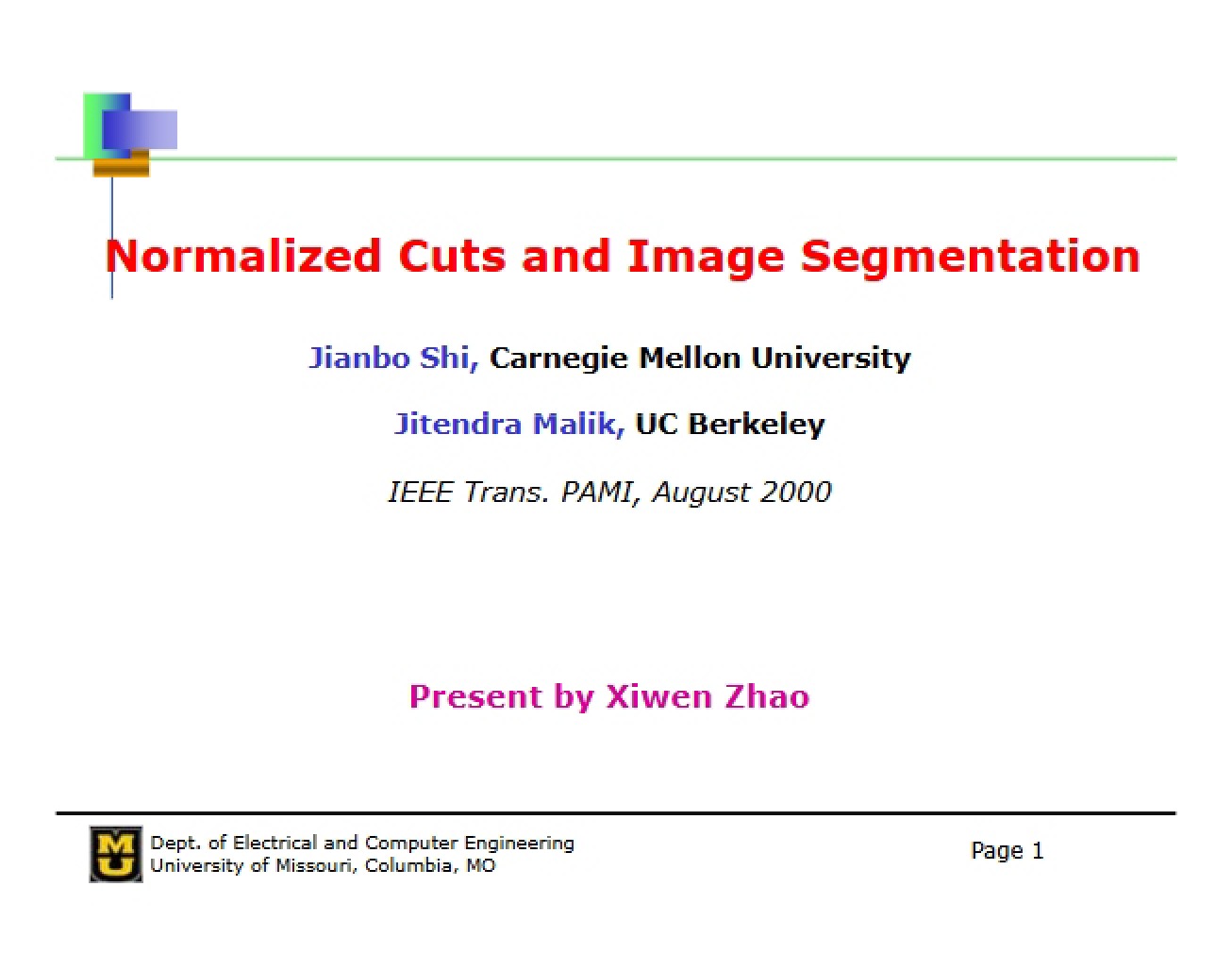 Image Segmentation using Normalized Cuts