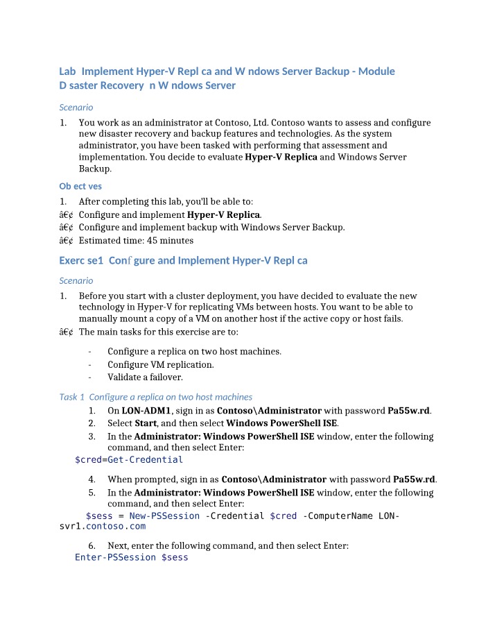 Disaster Recovery Lab - Windows Server Backup and Hyper-V Replica Implementation