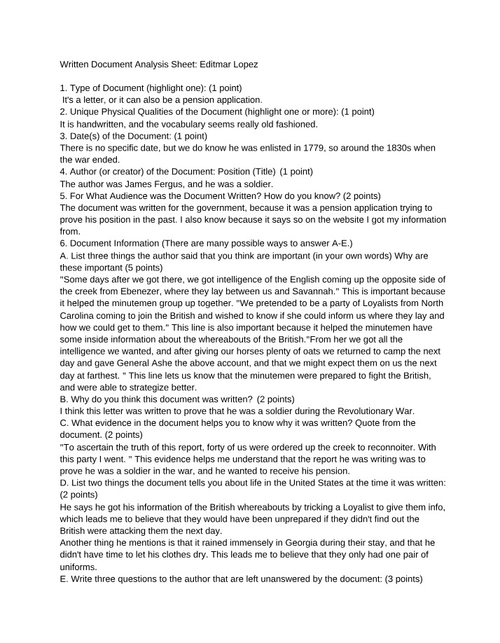 Written Analysis Homework