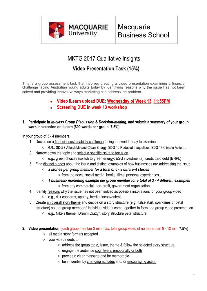 Qualitative Insights Video Presentation - MKTG 2017