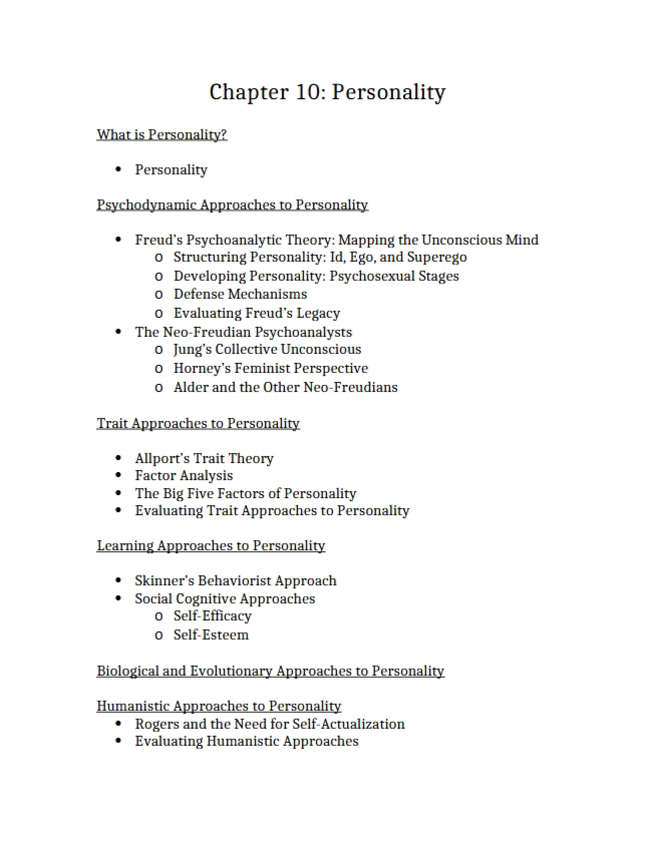 Chapter 10 Personality Concepts