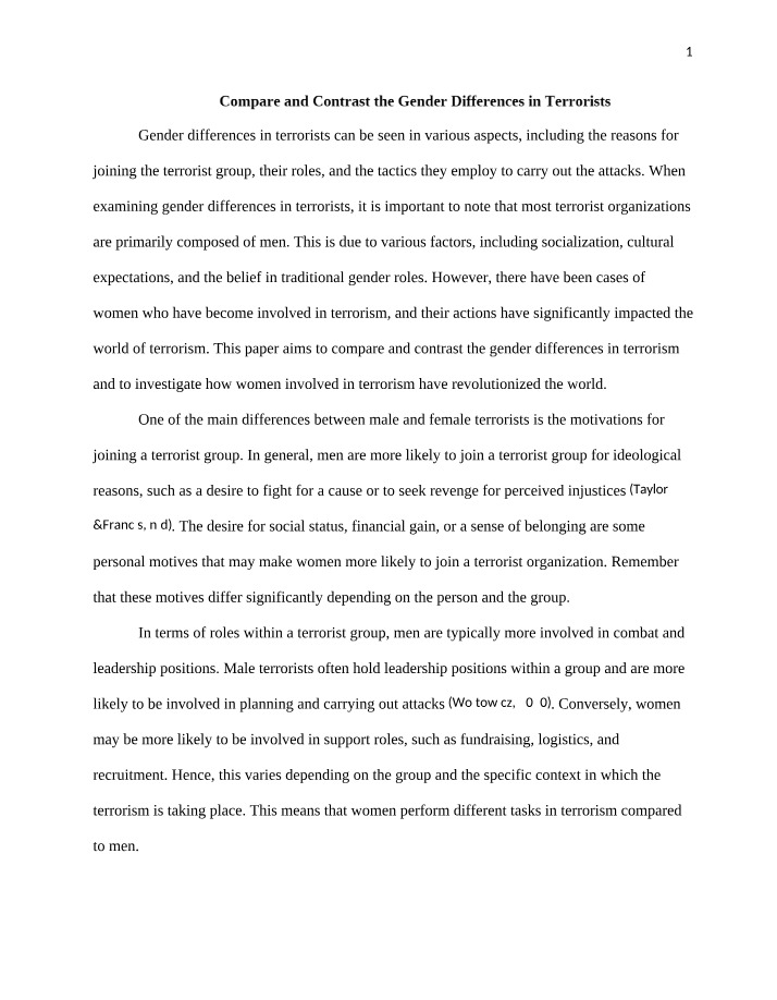 Study on Female Terrorism