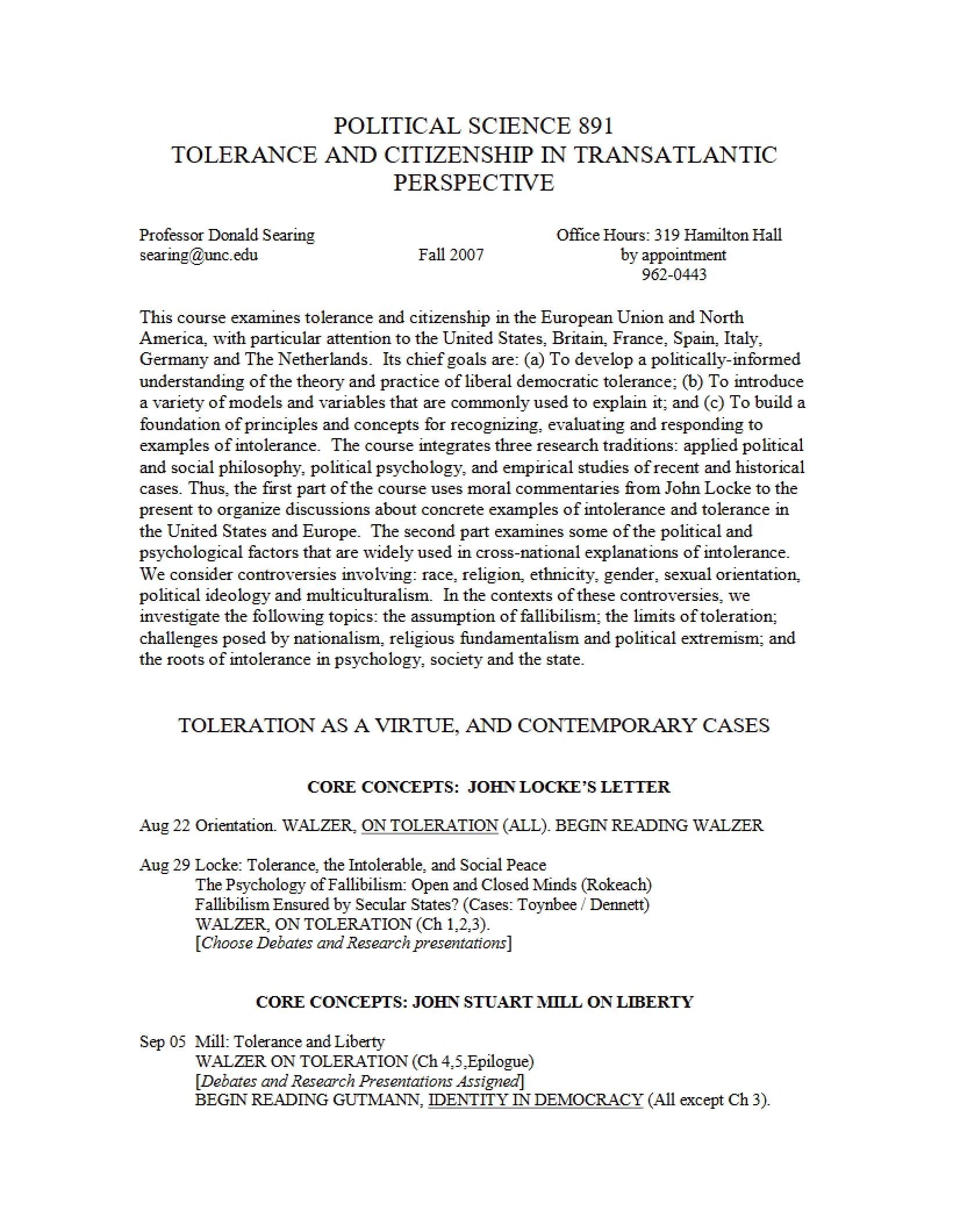Poli 891 Course Syllabus