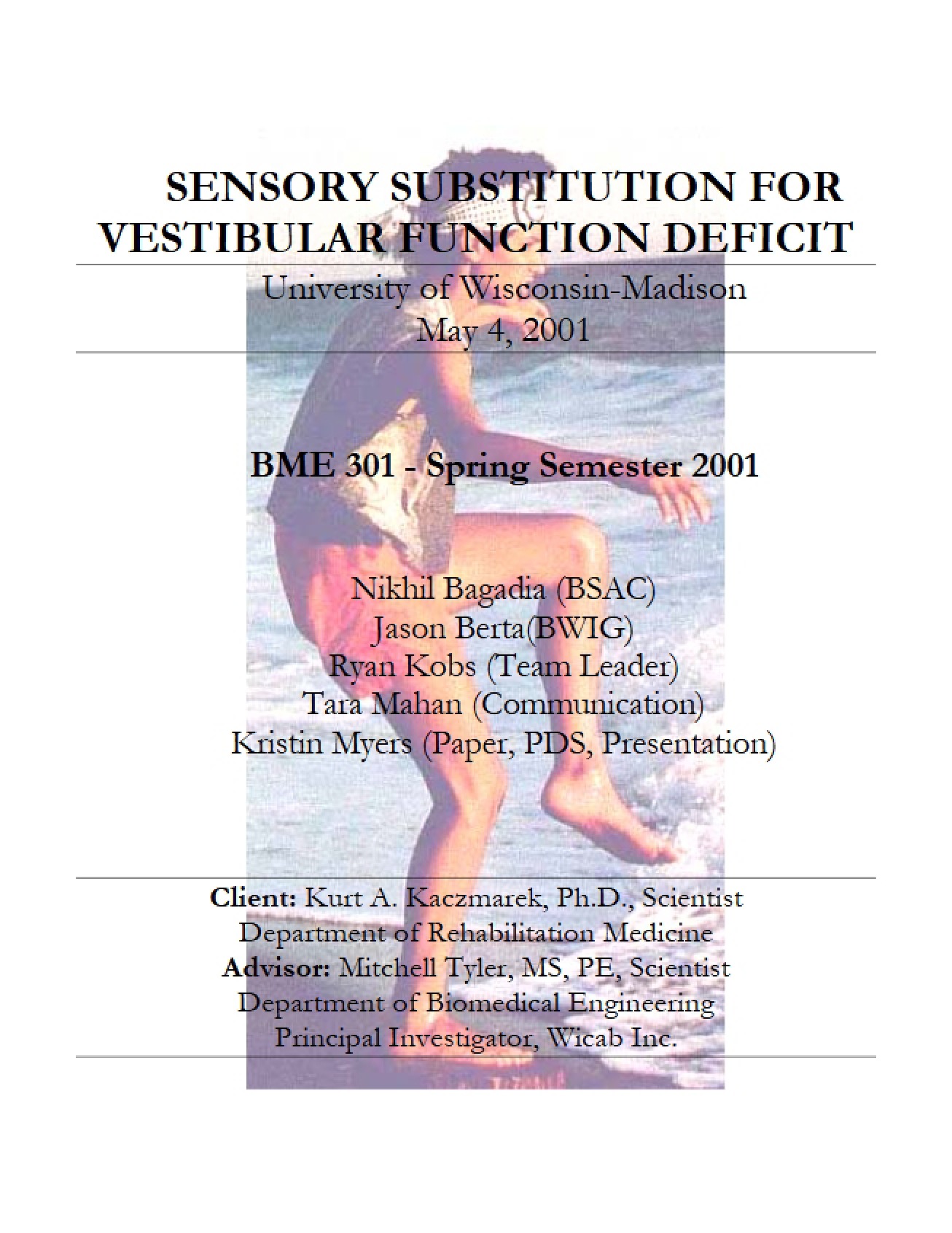 Vestibular Deficit Sensory Substitution