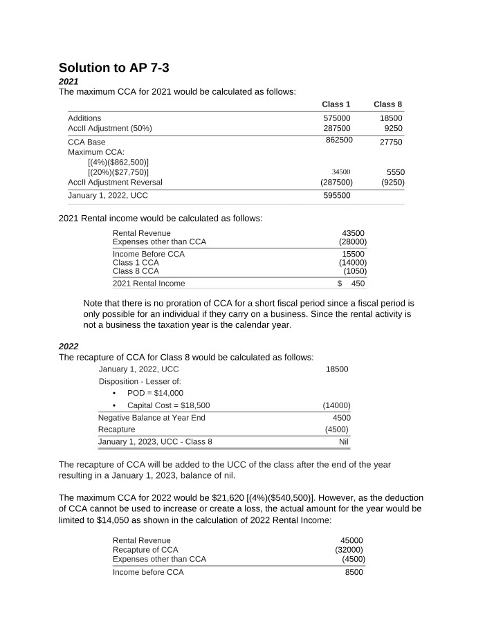 Solutions for AP 7-3 and AP 7-4