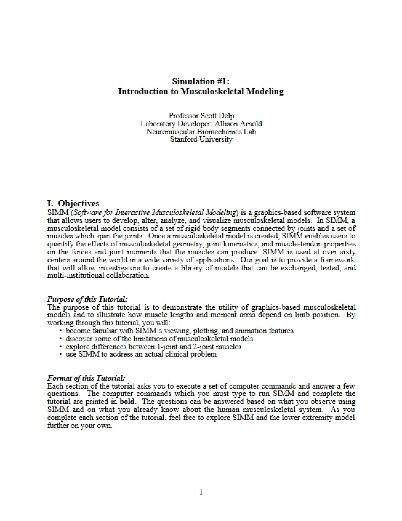 Fundamentals of Musculoskeletal Modeling