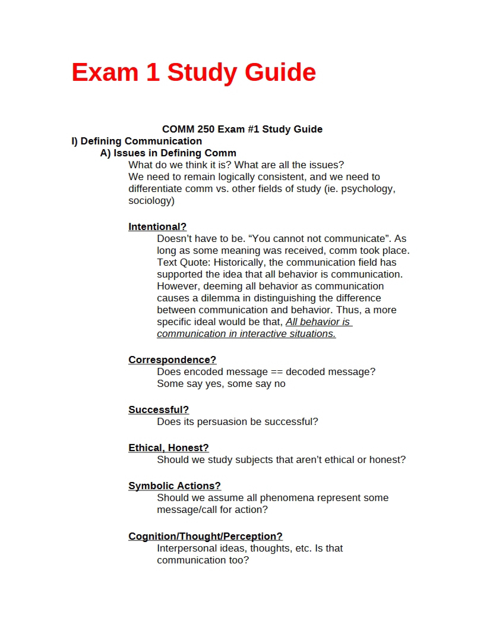 First Exam