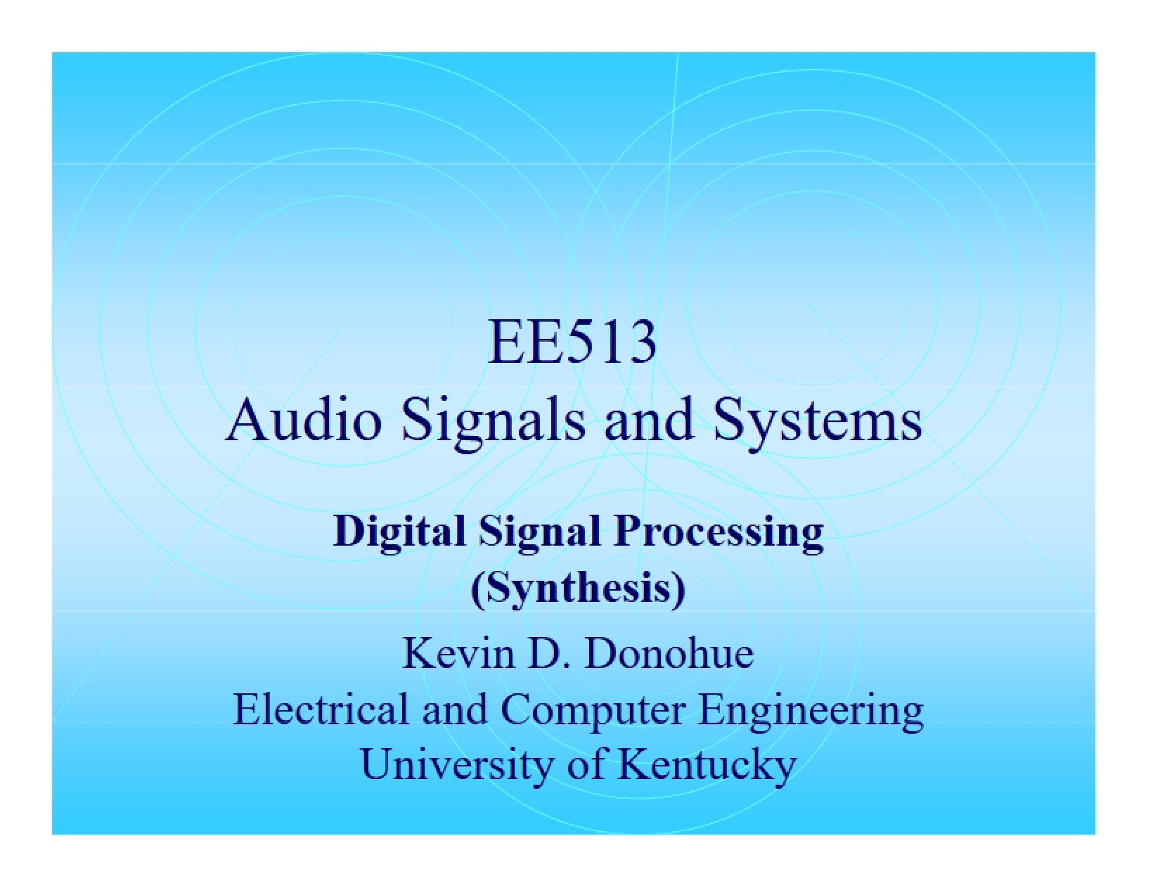 Synthesis Digital Signal Processing