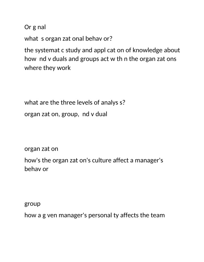 Levels of Analysis in Organizational Behavior