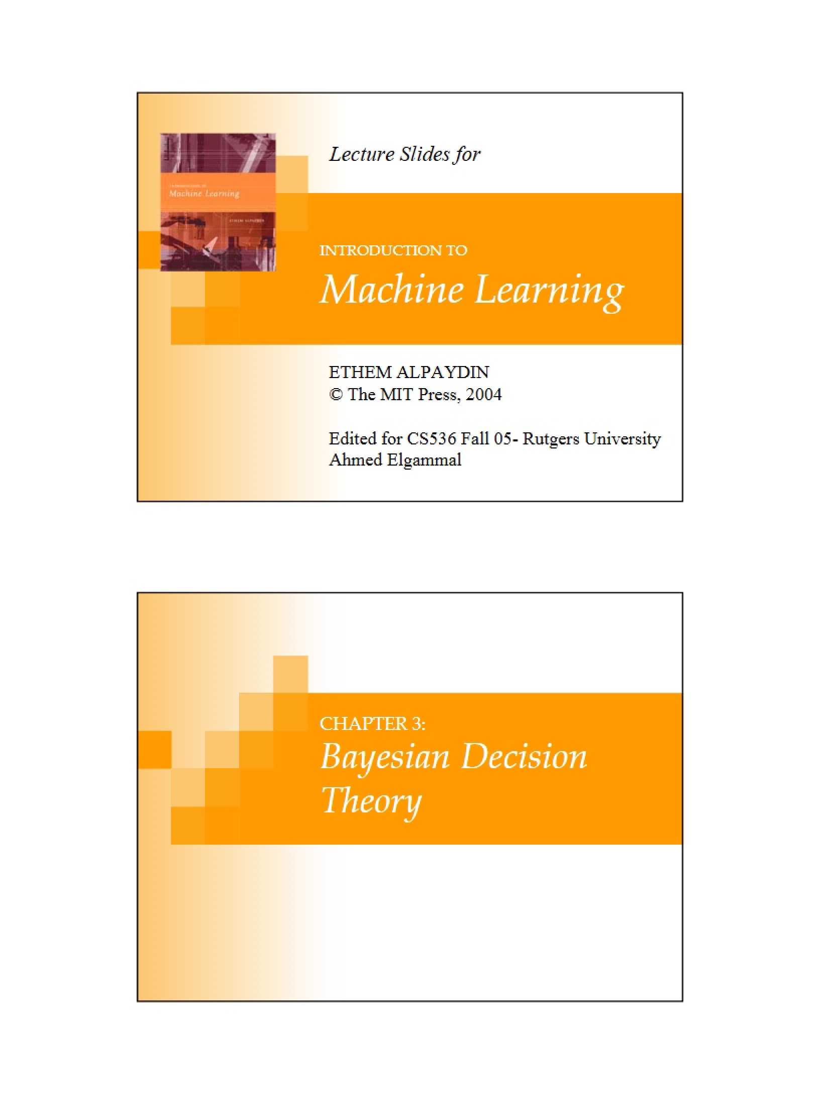 Machine Learning Introduction - CS 536