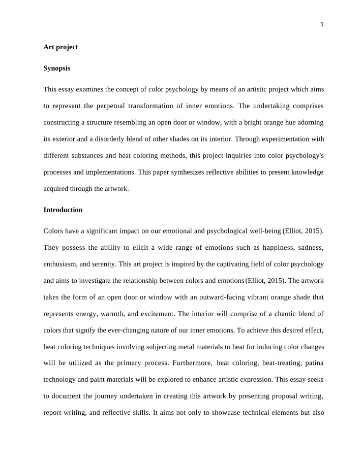 An Artistic Project on Color Psychology and Emotions