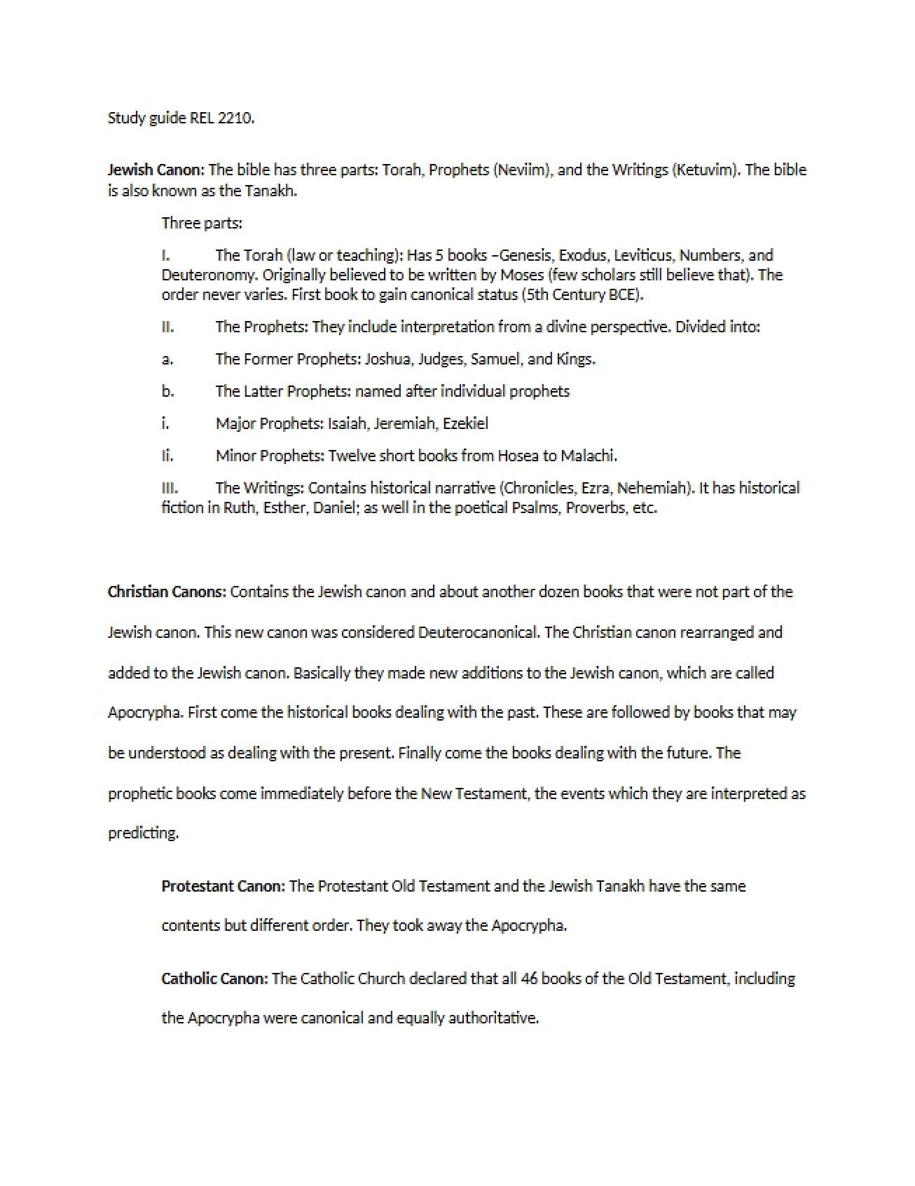 Guide for Study