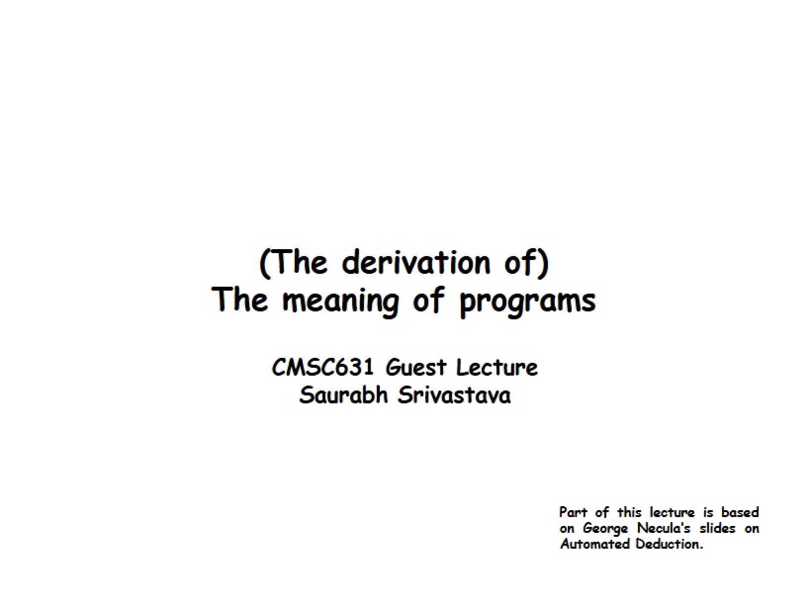 Program Meaning