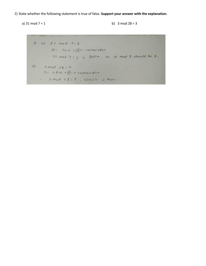 Explanation of 31 Mod 7 Equals 1