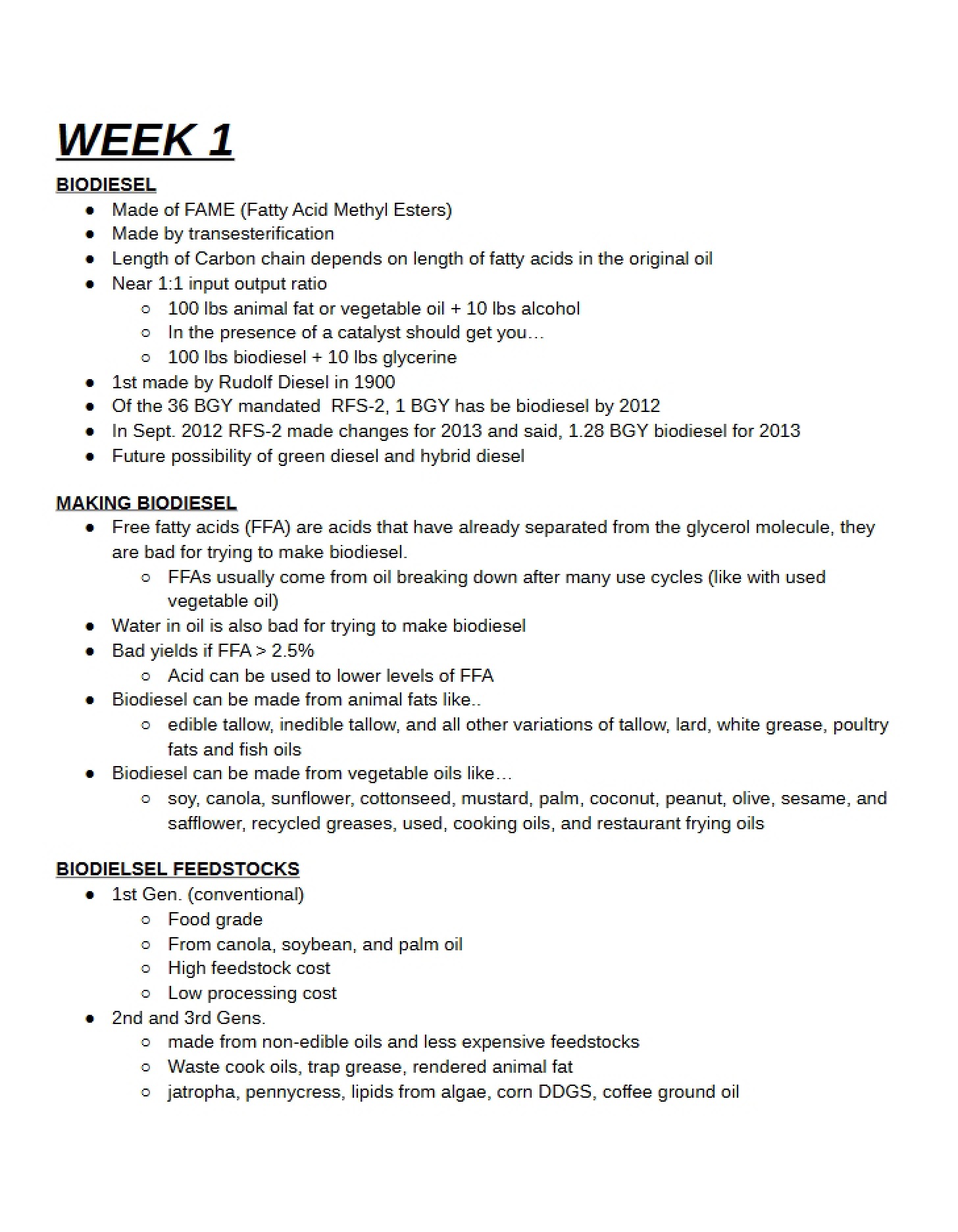 Biodiesel Overview