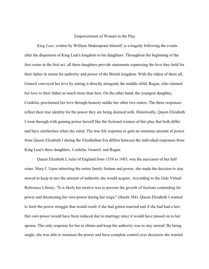 Women's Empowerment in the Play