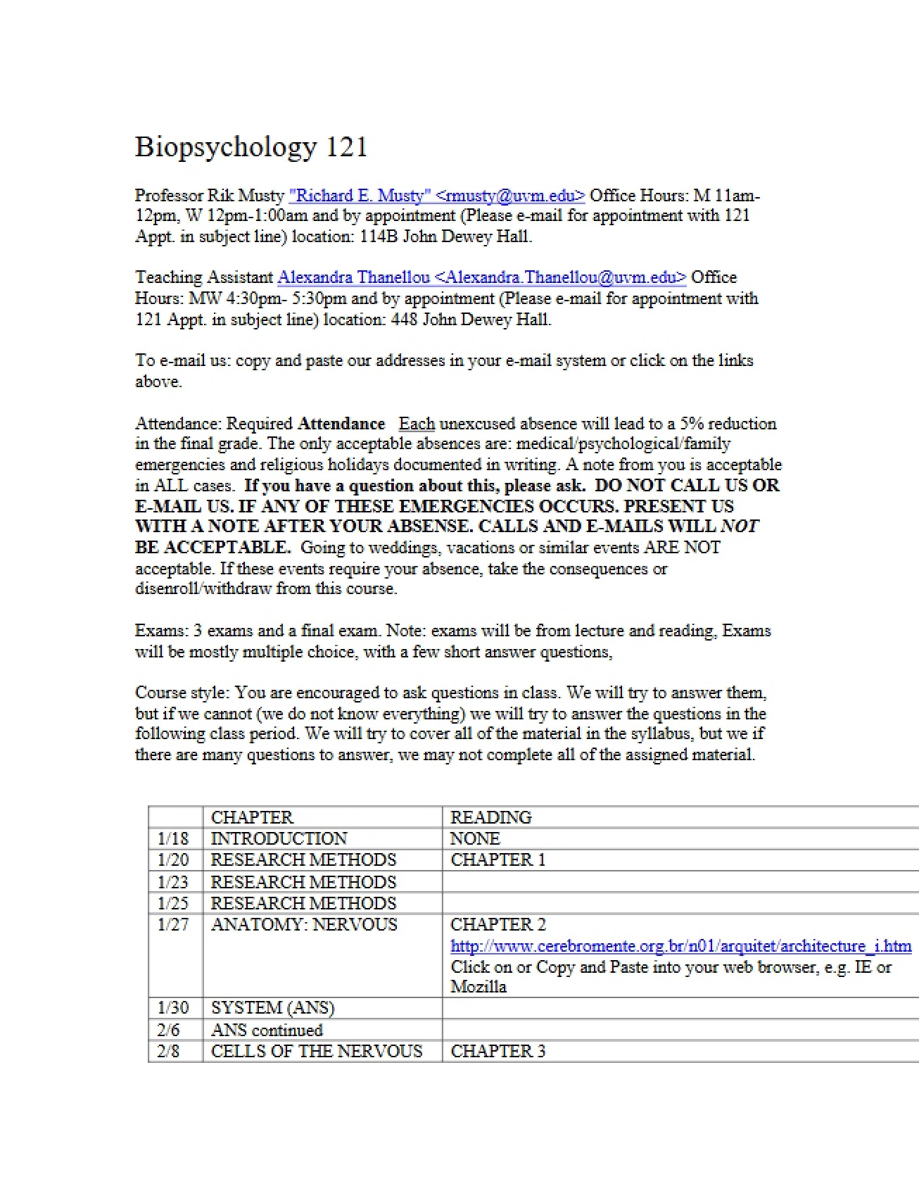 Biopsych Course Outline