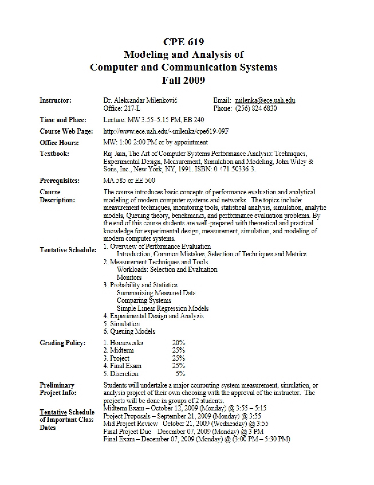 CPE 619 Syllabus