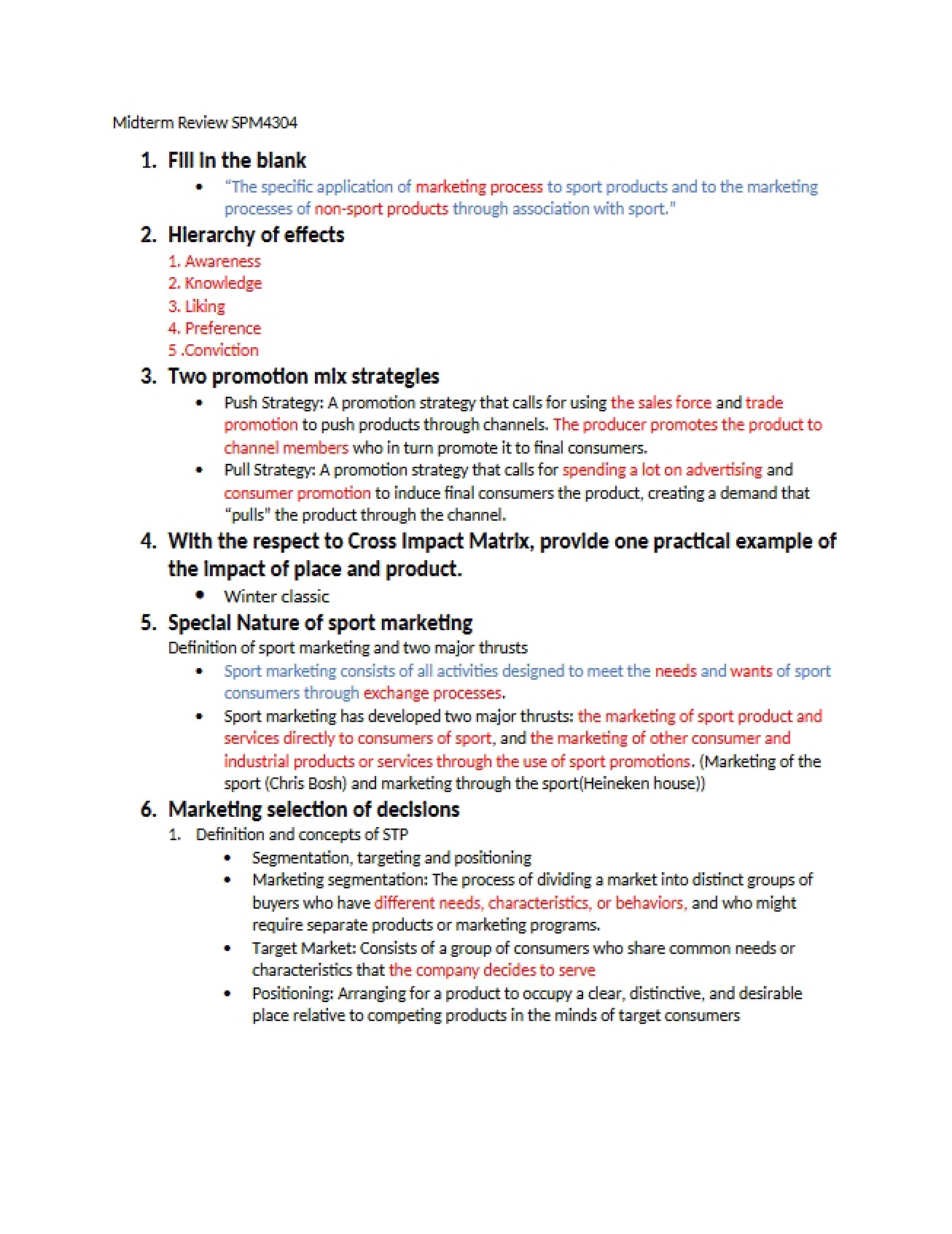 Midterm Review Sheet