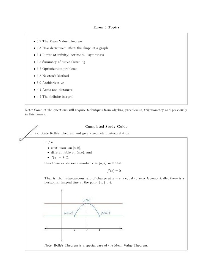 Calculus A Course Materials