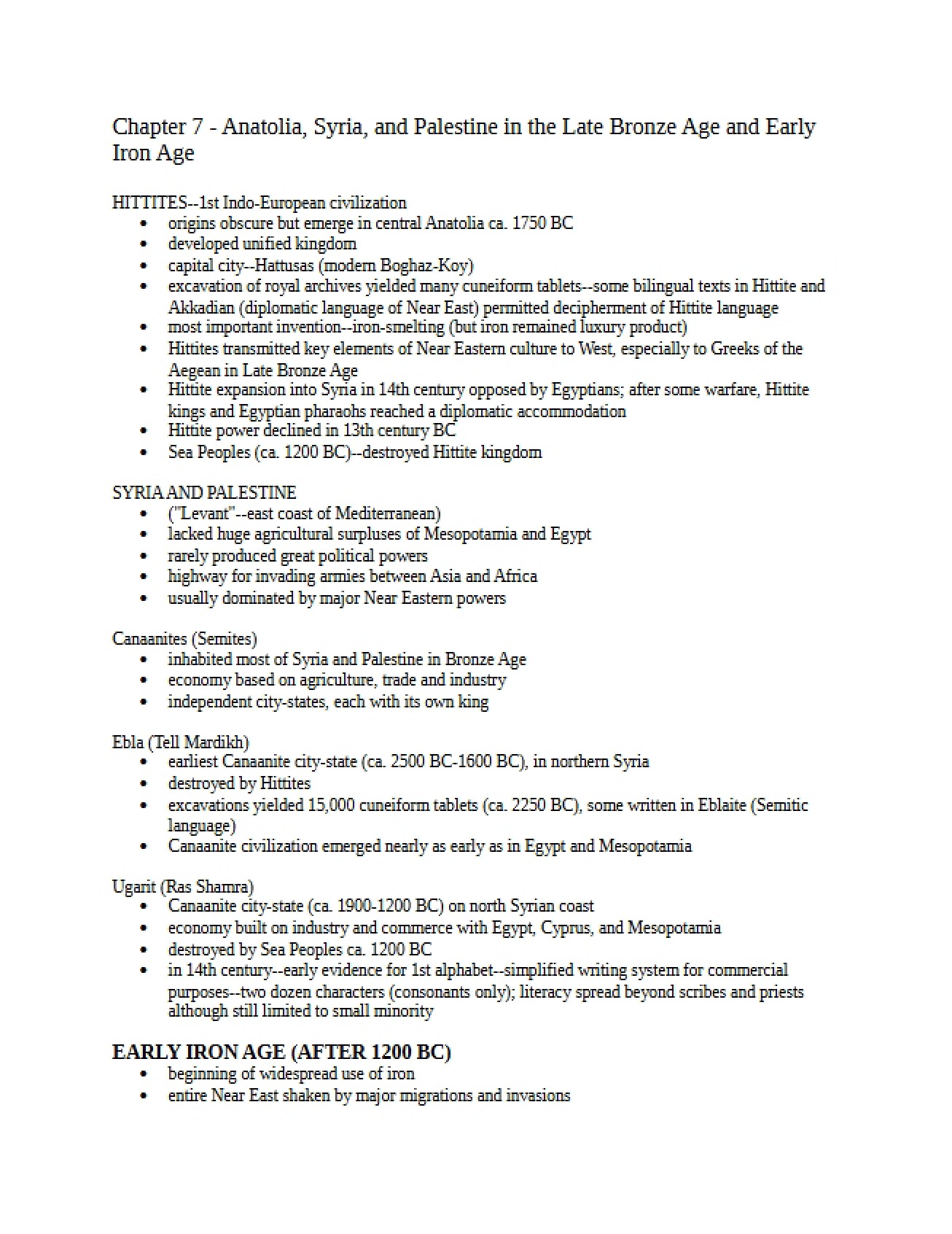 Chapter Seven History Notes