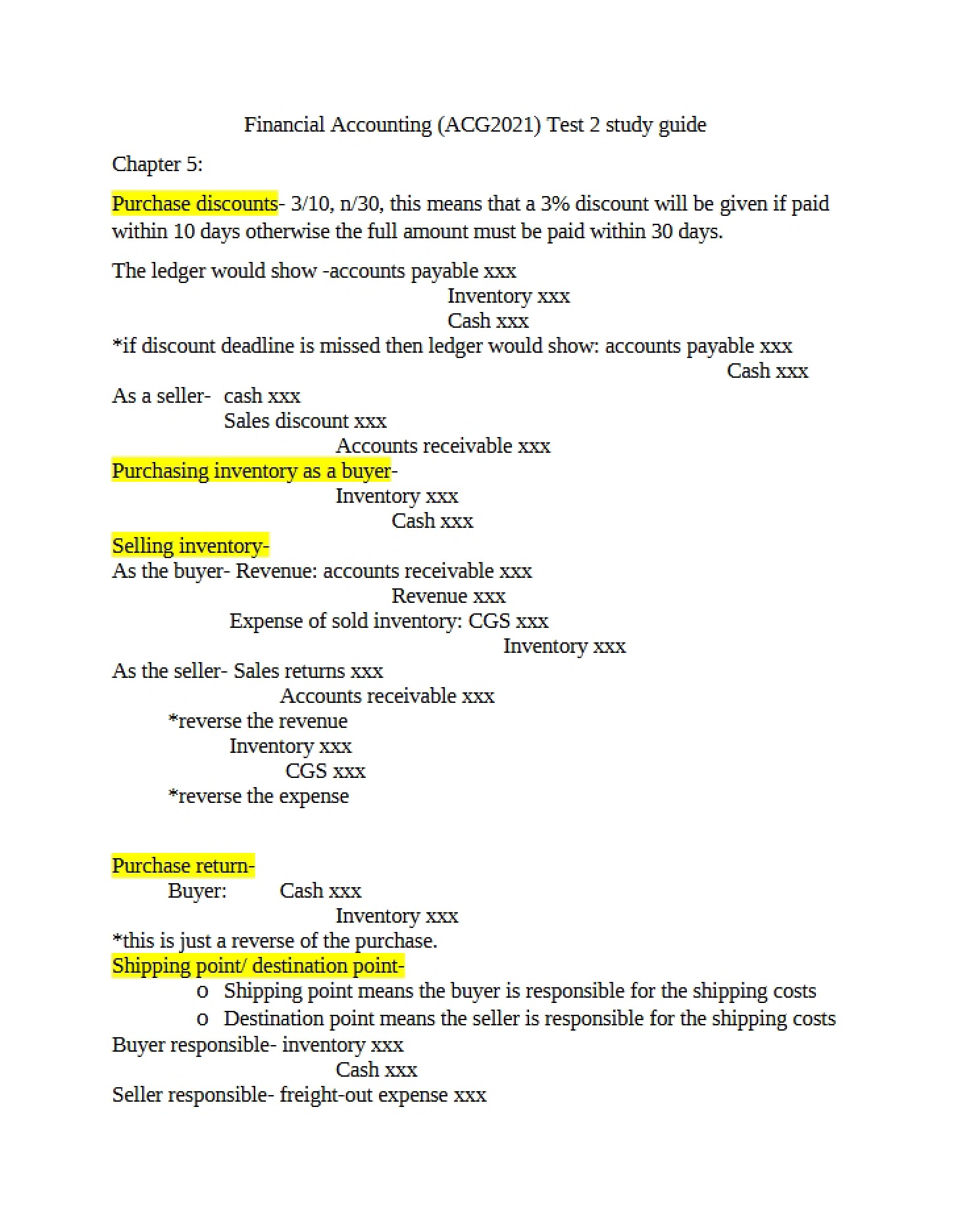 Finance Accounting