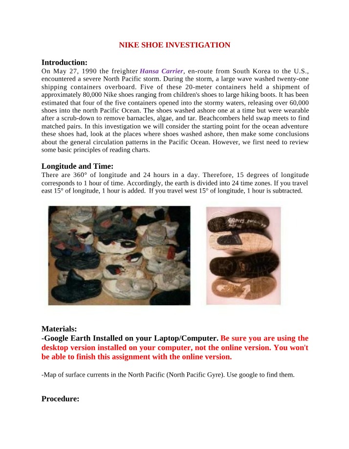 Investigation of Nike Shoes