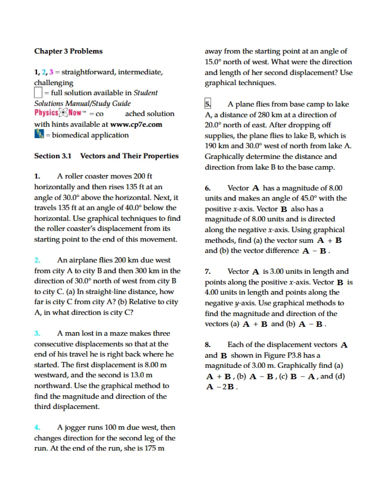 Mechanics Problem Set: Chapter Three