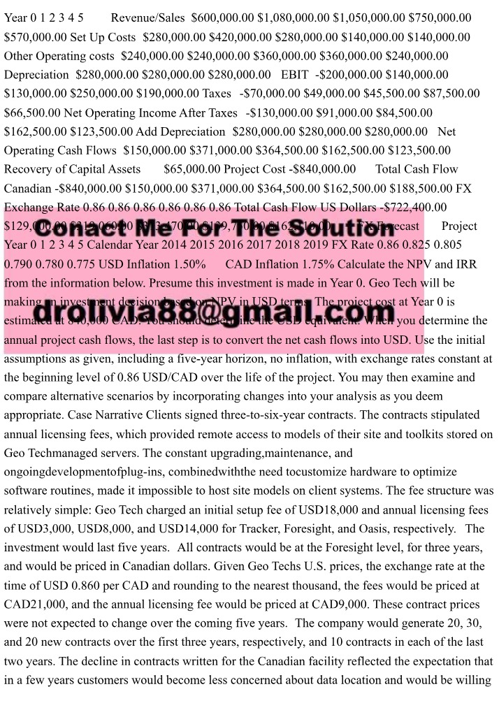 NPV and IRR Calculation for Geo Tech Investment